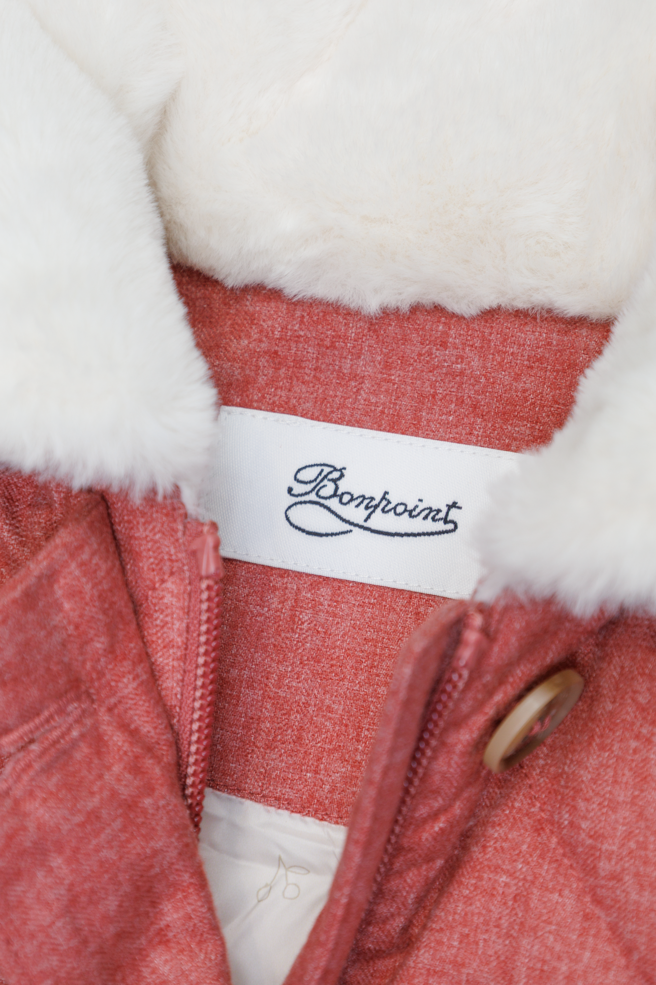 アウター Bonpoint down jacket 4y Bonno quilted and embroidered with cherries puffer jacket